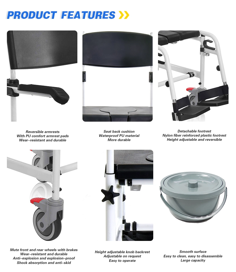 Aluminum Alloy Commode Wheelchair